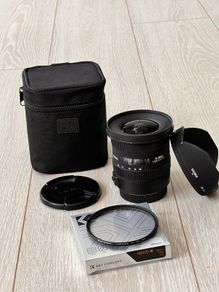 Sigma 10-20mm f/3.5 DC HSM canon lens with acessories