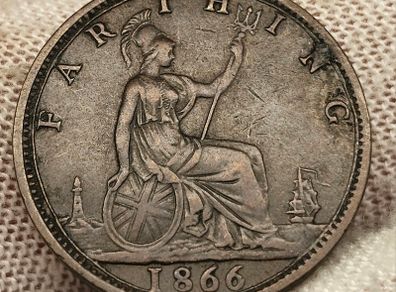 Great Britain 1866 1/4d Farthing Coin