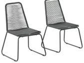 Outdoor Chairs 2 pcs Poly Rattan Black