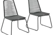 Outdoor Chairs 2 pcs Poly Rattan Black