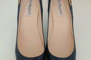 L.K. Bennett London Navy Leather &amp; Croc-Effect Heels - EU 40