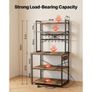 Kitchen Bakers Rack, 1.5m Power Cable Bakers Rack with Power Outlet, Kitchen Stand with X-Shaped Support Bar, 12 S-Shaped Hooks, Coffee Bar Stand for Dishes, Spice Bottles, Built-In Power Strip Image 3
