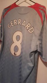 2009 Steven Gerrard Liverpool Away Jersey Old Trafford Heroics XL
