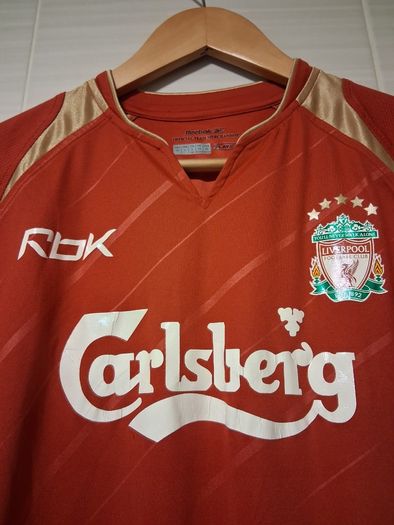 Liverpool Jersey. Official Reebok Liverpool FC European Home Jersey 2005 To 2006. Authentic Original. Not A Modern Day Remake.