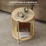 Side Table, 2-Tier End Table with Storage Shelf and Steel Frame,41 x 49 cm natural wood effect Image 6