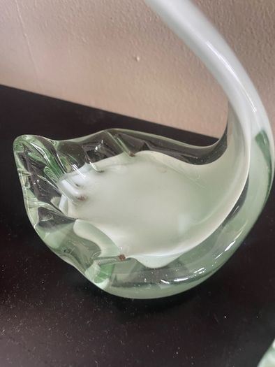 Beautiful Pair of Handblown Glass Swans
