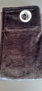 1 Pair of Curtains - Black Velvet Fully Lined Blackout Eyelet Curtains