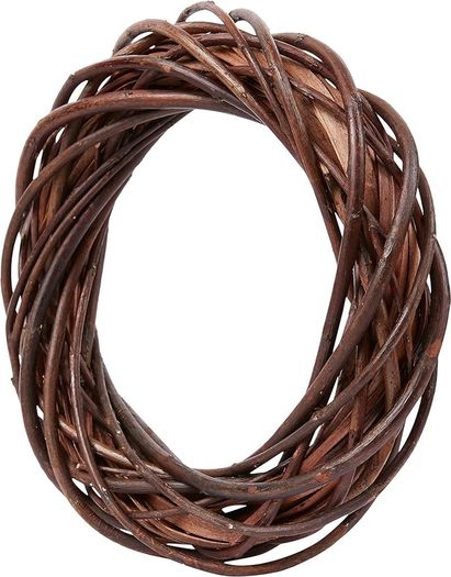 Natural Willow Twig Wreath with a Diameter of 25 cm, Braided Wreath Making Base for Door Wreath and Home Decoration