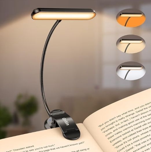Reading Light Book Lamp for Reading at Night with Memory Function, 3 Eye-Protecting Modes& 5 Brightness Levels, Large Lamp Area, Long Battery Life, 360 Flexible for Reader
