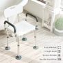 Shower Chairs for Elderly, Wide Frame Shower Stool with Anti-Skid Rubber Feet, Shower Seat with Adjustable Back and Armrest for Mobility, Maximum Load 120kg (FREE POSTAGE) Image 3