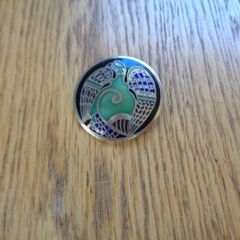 Celtic Sea Vintage Enamel Bird Brooch for sale