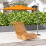 Outdoor Rocking Chair w/ Slatted Seat, Wooden Rocking Chair, 130cm x 60cm x 60cm, Teak Image 3
