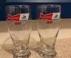 A Pair of Vintage Budweiser France '98 World Cup Pint Glasses