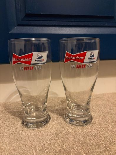 A Pair of Vintage Budweiser France '98 World Cup Pint Glasses