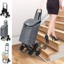 NEW SALE | Folding Shopping Trolley on 6 Wheels, Stair Climbing Shopping Cart, Grocery Trolley, Oxford Grey Image 5