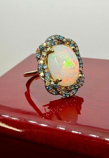Diamond  Halo Statement Ring