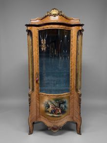 20th Louis XV Style Vernis Martin Display Cabinet