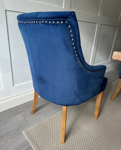 Royal Blue Velvet Dining Chairs x6