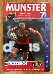 2007 Munster v Cardiff Blues - Magners League Programme