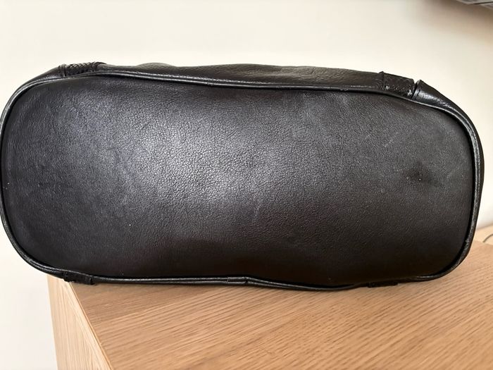 Large black leather bag