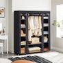 Canvas Folding Camping Wardrobe Extra Large 175 x 150 x 45 cm Gray Image 2