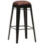 Bar Stools 4 pcs Black Real Leather Image 3