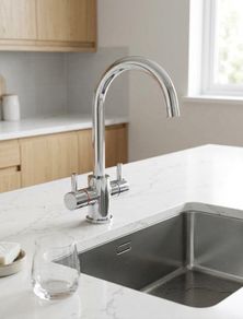 Kitchen tap dual-lever mono mixer chrome