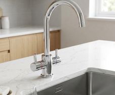 Kitchen tap dual-lever mono mixer chrome