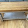 Solid wood grey and oak dining room set Image 2