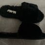 Black Fluffy Slippers Image 3