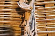 A terracotta sculpture of a hill walker by Irish artist Ronnie Fulton.
