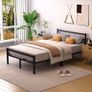 Double Bed Frames with Headboard 4ft6 Black Image 3