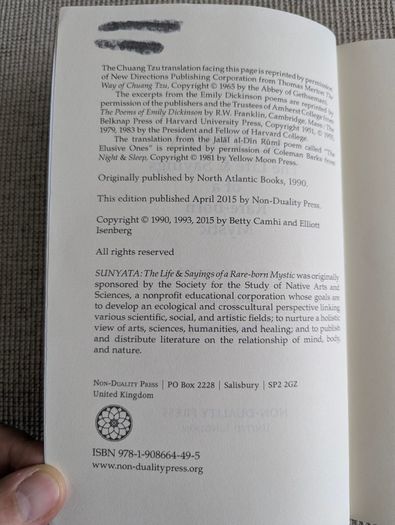 Sunyata: Life & Sayings of a Rare-Born Mystic - Betty Camhi - Non-Duality