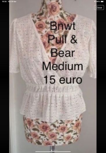 top Bnwt pull & bear short sleeve lace top