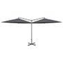 Double Parasol with Steel Pole Anthracite 600 cm Image 2