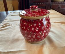 Nicholas Mosse Red Lawn first quality storage jar , never used