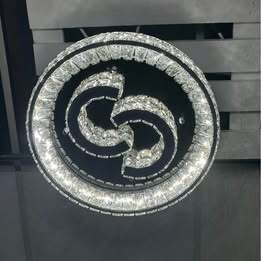 Round crystal L.E.D. Mirrored Chandelier 3 colour change 500mm round