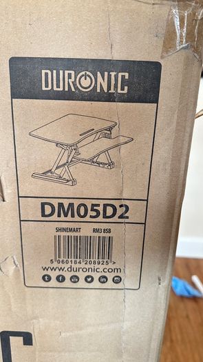 Duronic DM05D2 Height Adjustable Sit-Stand Desk Converter