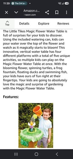 Little Tikes Magic Flower Table with blooming flower & 10+ accessories