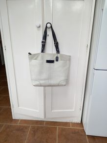 Coach Large Off White Black Trim Large Bag