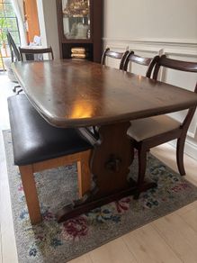 Genuine Oak Ercol Dining Table, Oak bench