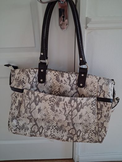 Brown 3 Piece Snake Skin Luggage Set