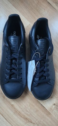 RRP 110 Eur NEW Adidas mens trainers shoes Stan Smith Black UK 7 EU 40 boxed