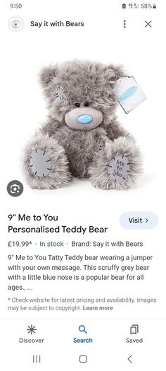 "Me to you" and "original brown bear" bears