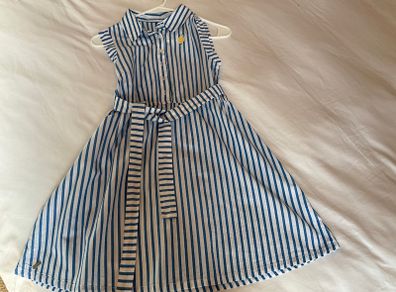 Girls gorgeous designer dress from Tuc Tuc navy white strip Age 10 11 12