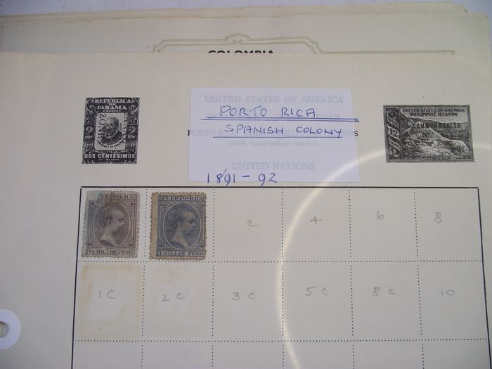 A Collection of Stamps from Central and South Americas on Loose Pages