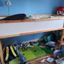 ikea kura kids bed with led lights, storage at end and mattresses Image 3