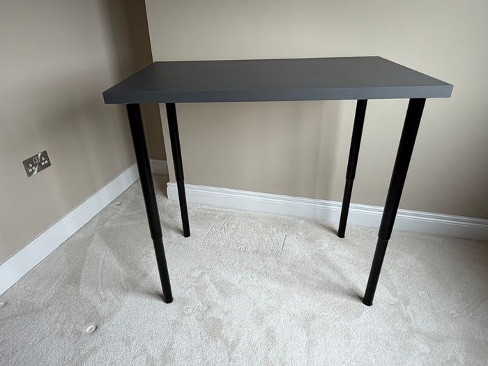 Ikea Linnmon/Olov Table/Desk dark grey/black, 100x60 cm