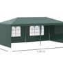 6x3 m Party Tent Gazebo Marquee Outdoor Patio Canopy Shelter with Windows and Side Panels, Green Image 6