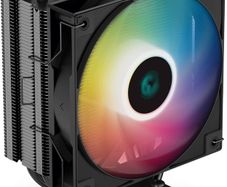 Ag400 Bk Argb Cpu Air Cooler All-black 5v-3pin Sync 220w Tdp 6mm X 4 Copper Heat Pipes With 120mm Fan Pwm 2000rpm 75.89cfm For Intel Lga 1700/1200/1151/1150/1155 Amd Am5/am4